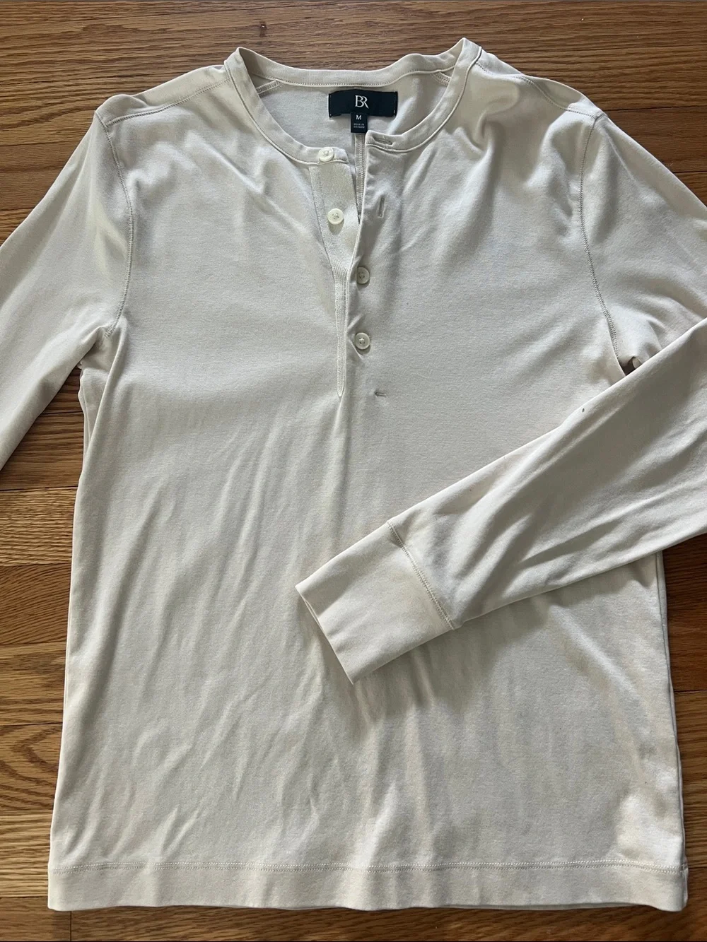 Banana Republic Men’s Long-Sleeve Cream Henley